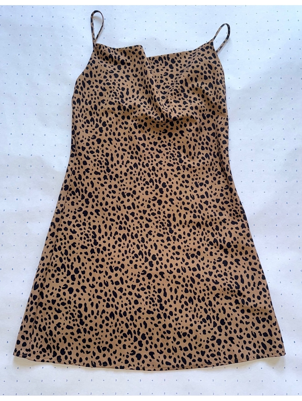 Audrey 3+1 Leopard Cowl Neck Satin Slip Dress Y2K